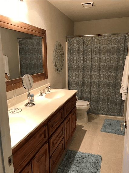 Master bathroom, tub and shower