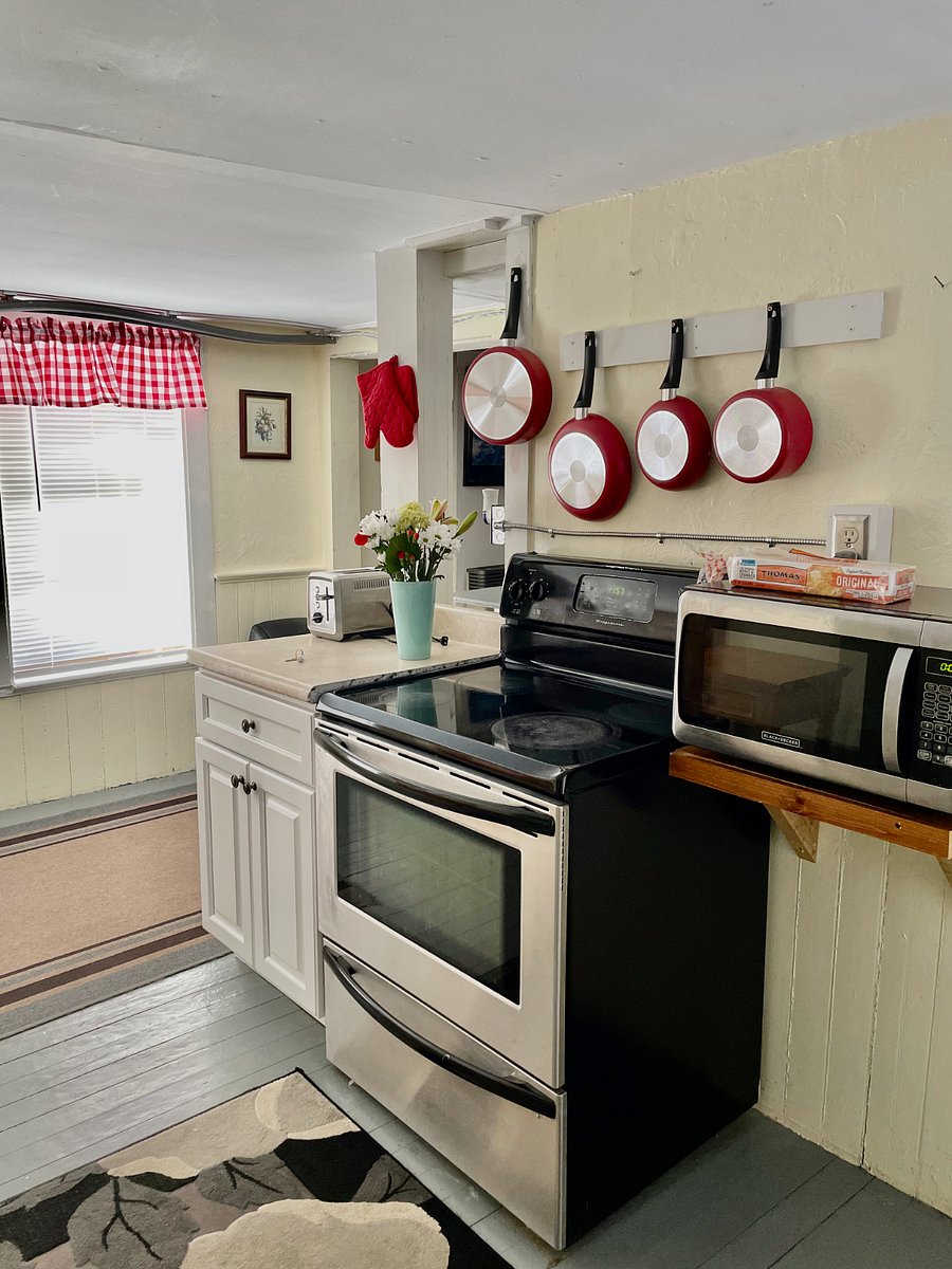 Again, the kitchen is well stocked with cooking and baking utensils and cookware.