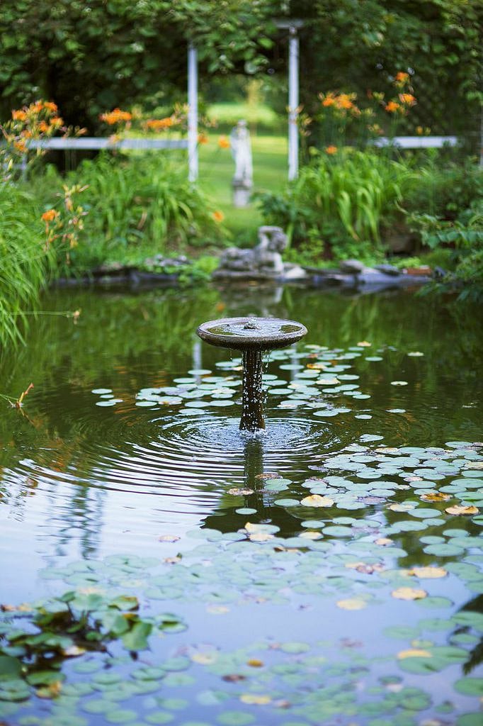 The formal gardens of the main house include a pond (with koi), a fruit tree alle, over ten gardens  la the Cornish Art Colony styles of the 1890's, and a long pergola.