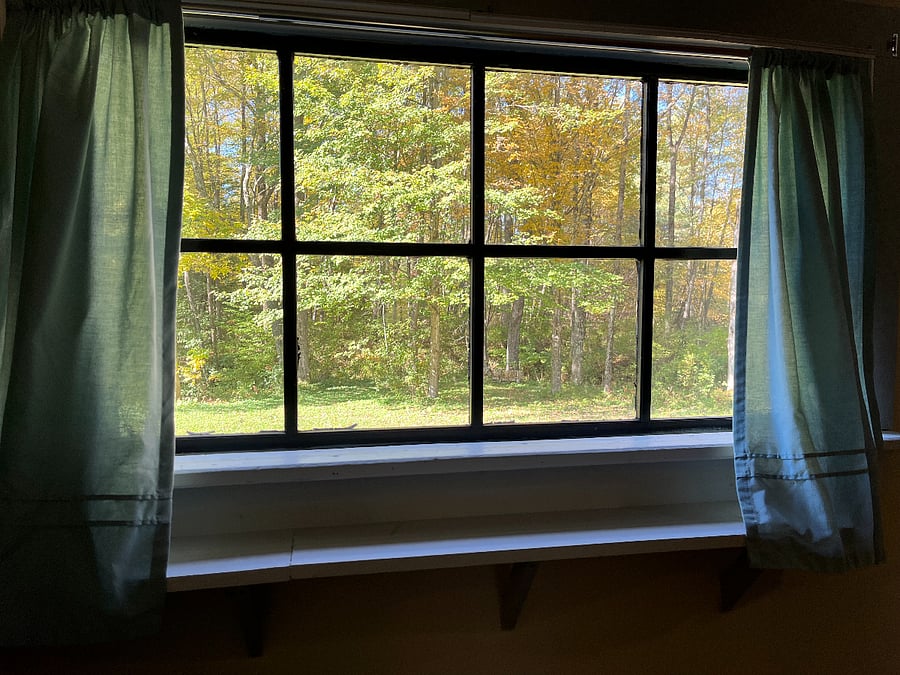 The areas around the cottage are lawns, and then woods. it's a very pastoral setting. We have walking and hiking trails throughout the property and Mt. Ascutney, just across the CT River in VT, has excellent hikes up its 3,000 ft. + height.