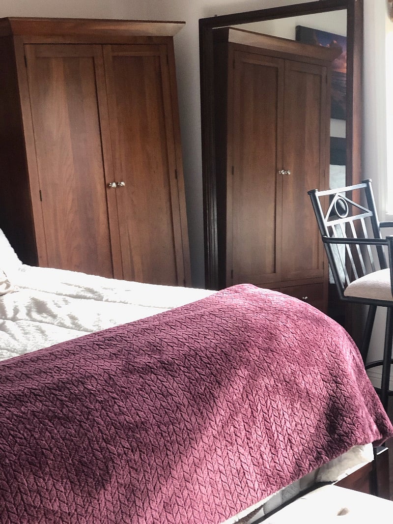 Closet and dining table with two chairs 