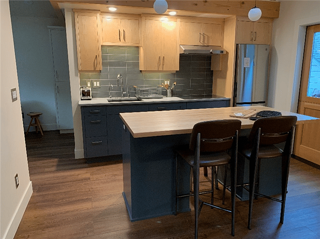 Kitchen with butcher block counter