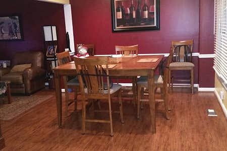 Kitchen table, seats 8, shared space