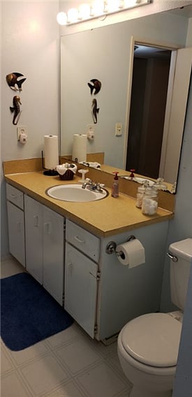 Bathroom and lots of storage space.