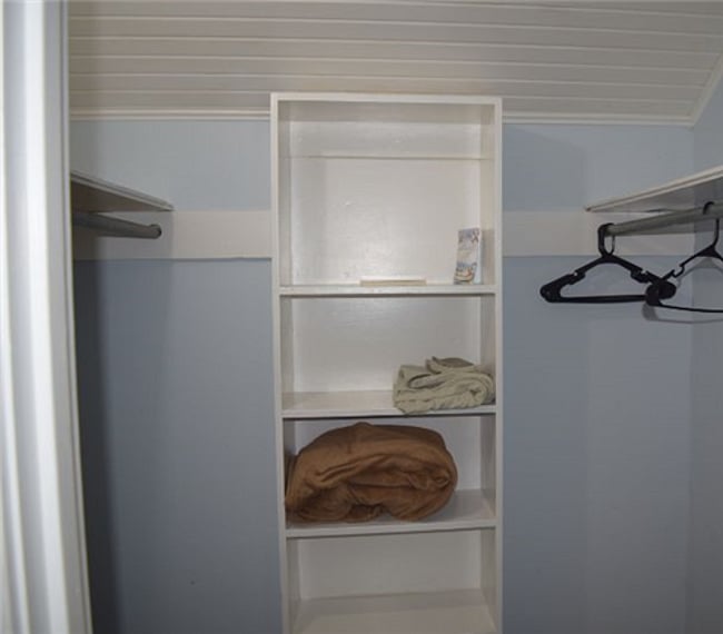Walk-in closet with built-in shelving