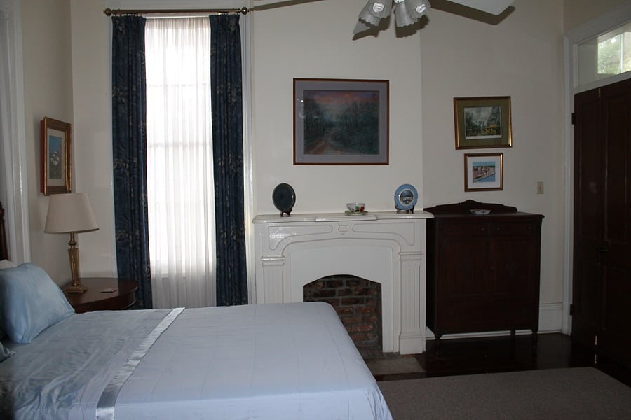 First bedroom, features include a walk in closet, desk for studying