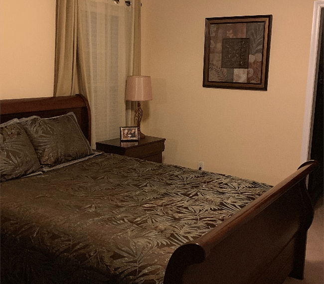 Master bedroom with different bedding