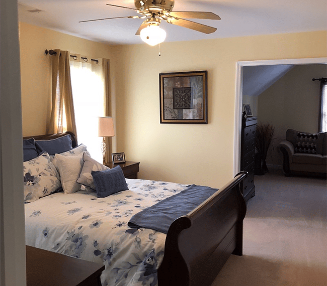 Master suite bedroom from the door