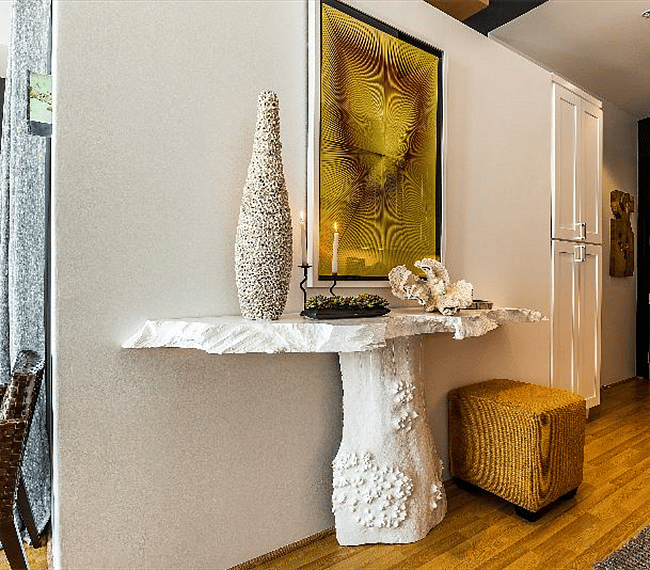 Custom furnishings and artwork.