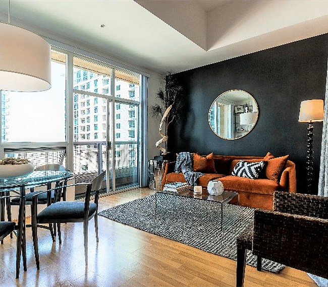 Abundance of natural light, west-facing windows.