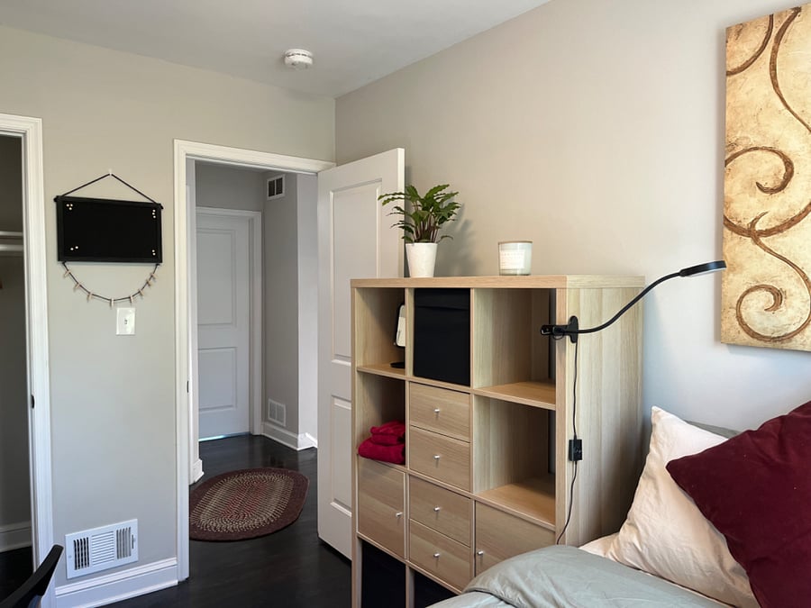 Room from window corner