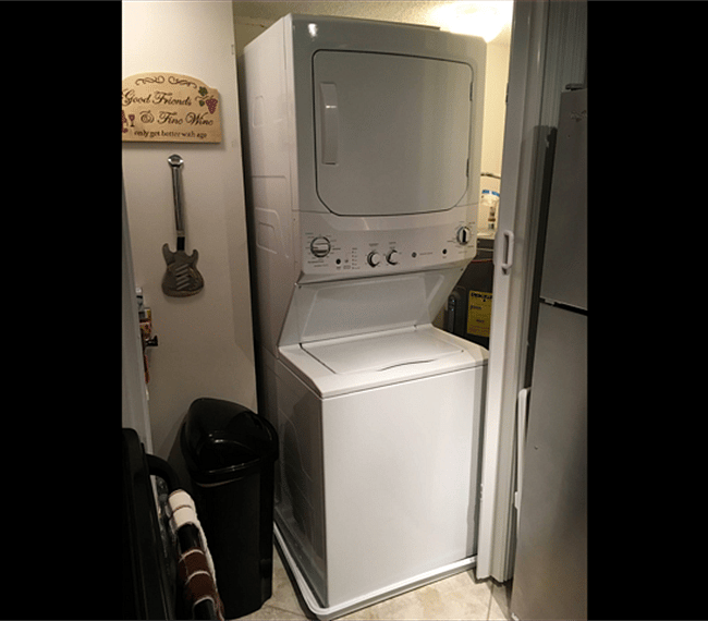 Full size washer and dryer in the unit