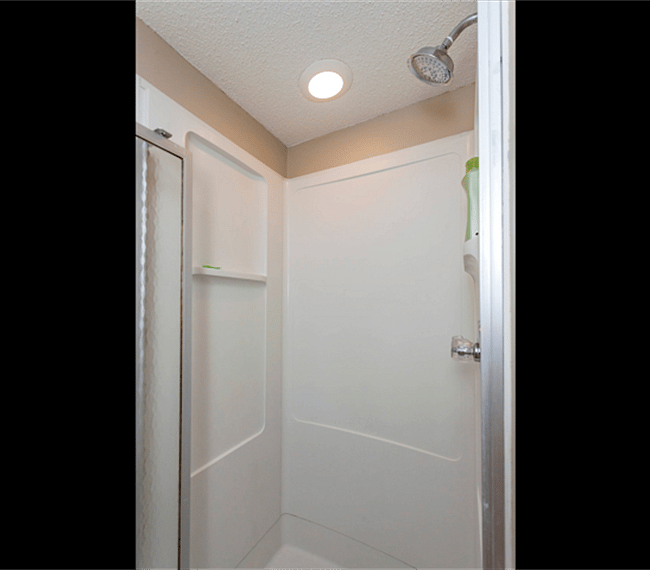 Guest bedroom with stand up shower