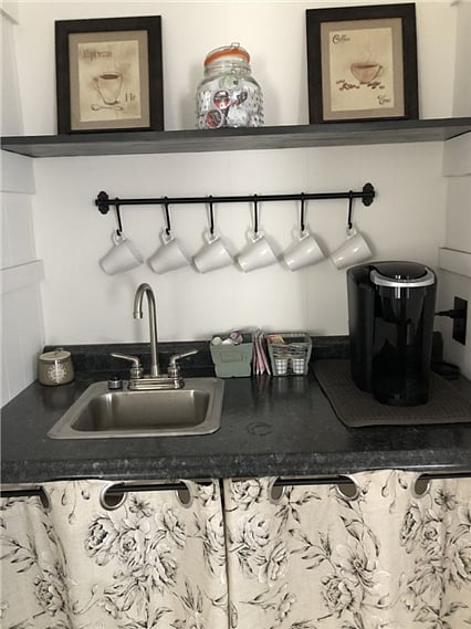 Coffee Bar between living room and kitchen