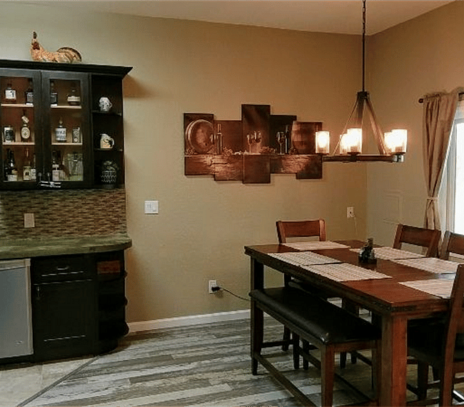 Dining kitchen combo. Basically when you walk in it's one BIG greatroom with living room, dining area, and kitchen. Open floorplan