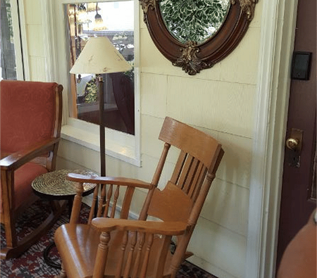 Front porch upon entering house.