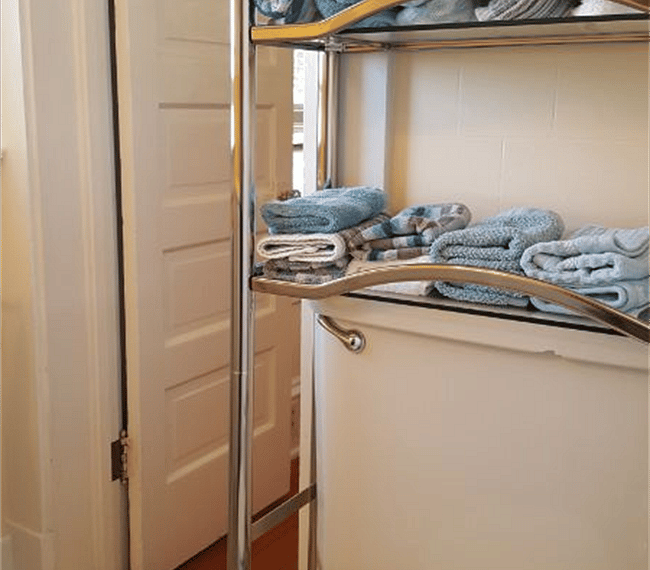 Bathroom towel rack.