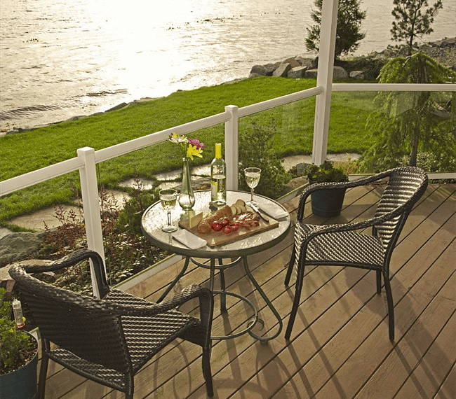 The covered deck is really nice for having meals outside while you whale watch.