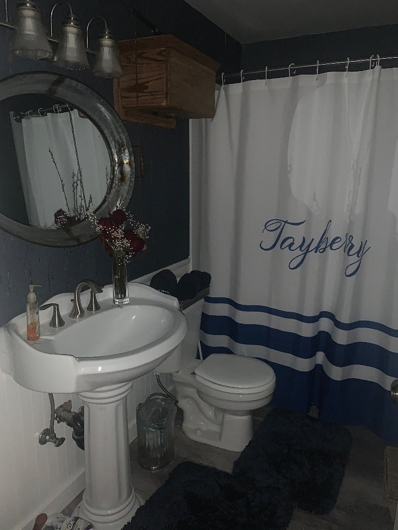 Newly remodeled bath with tub.