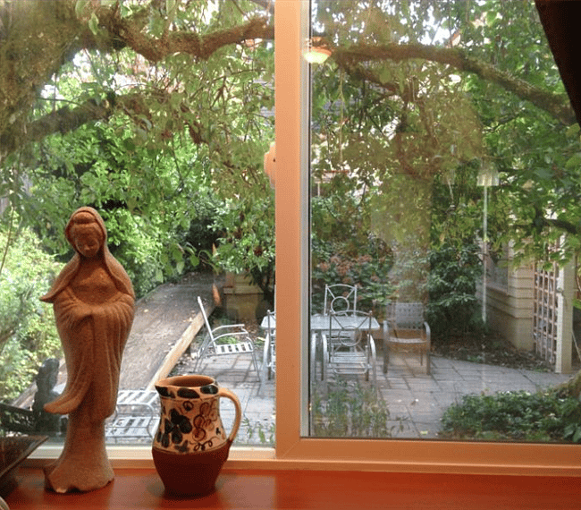 View out the kitchen window