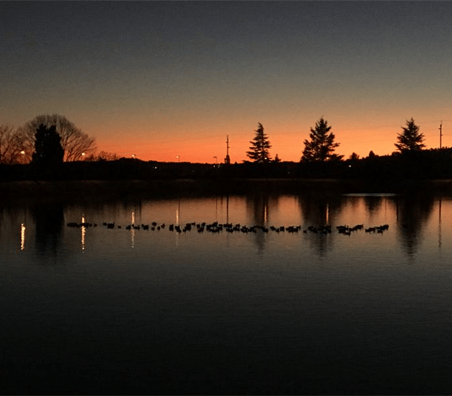 Sunset over Mt Tabor lower reservoir, a 5 minute walk