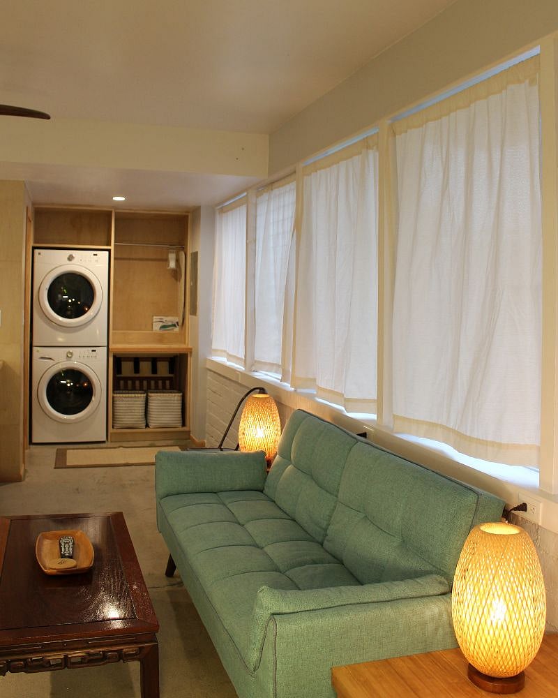 Installed AC not pictured by the couch.