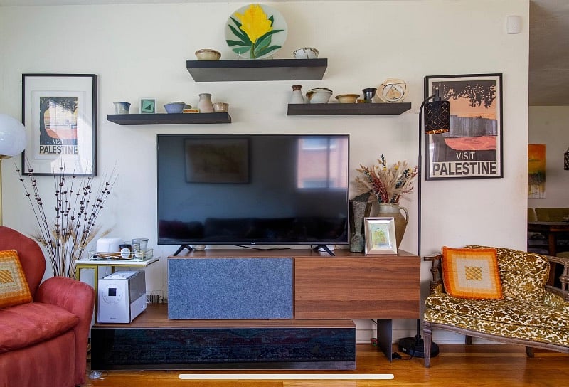 Living room with smart tv