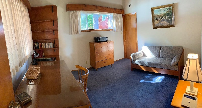 Bedroom/Office. Couch converts to double bed