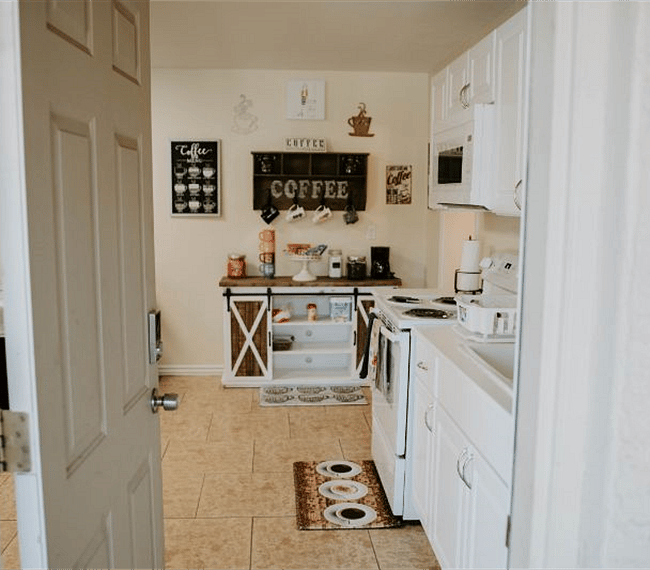 front door into kitchen