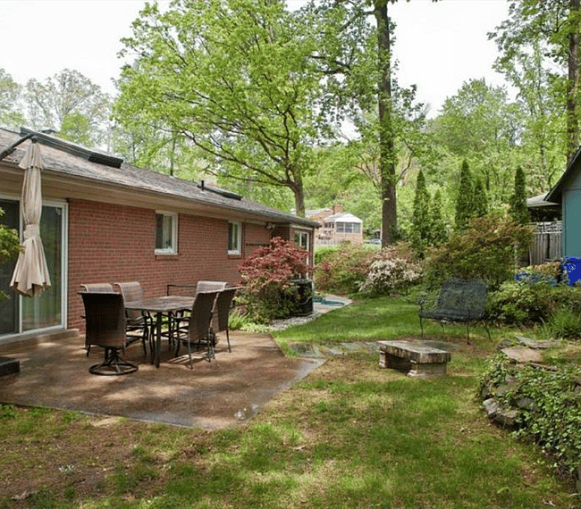 Backyard of house