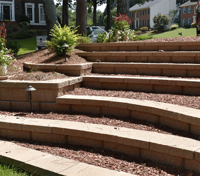 Stairs from driveway parking