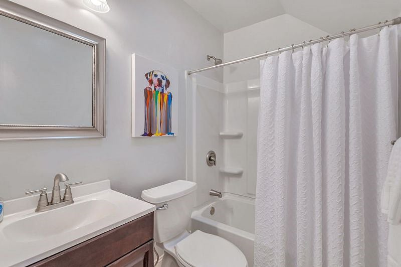 New bath with fiberglass tub/shower surround