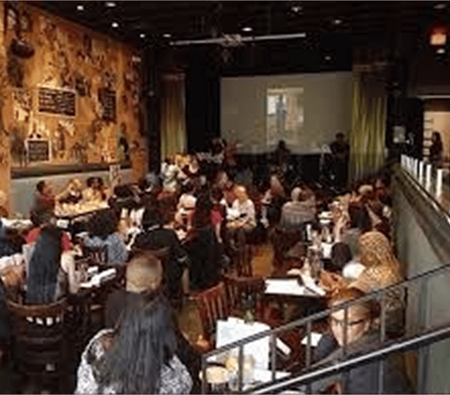 Check out this neighborhood favorite for cocktails,wonderful meal, poetry readings, book signings or other great events!