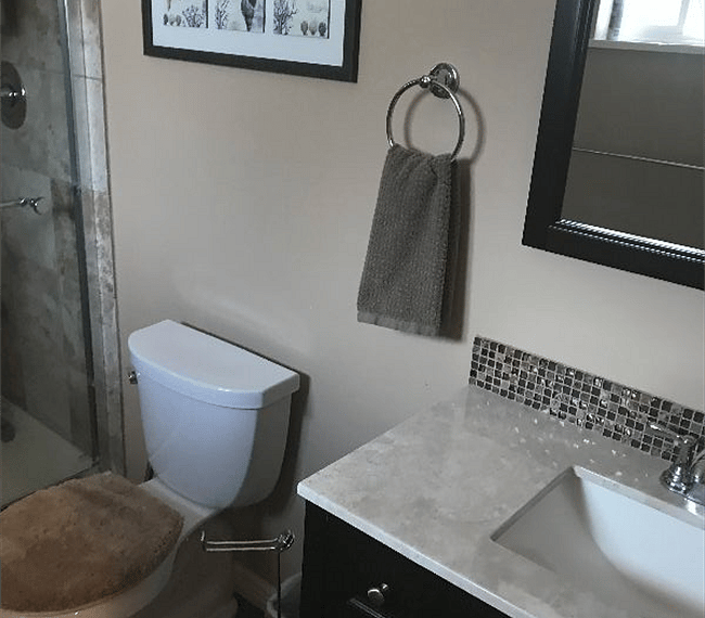 Vanity w/marble top.