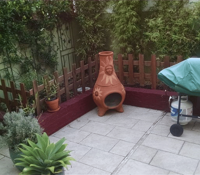 Zen garden with available BBQ.