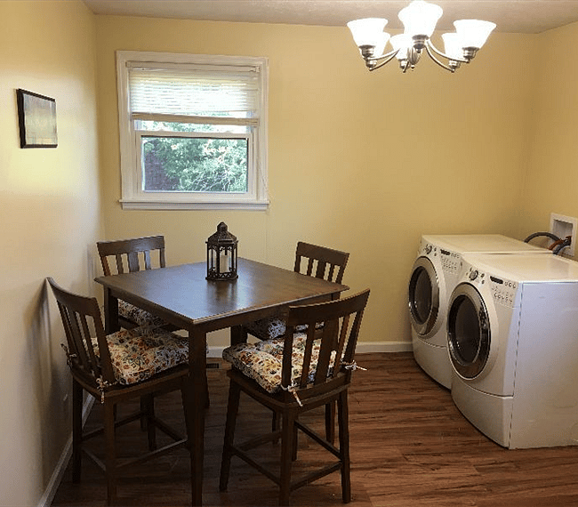 dining room with full size washer/dryer