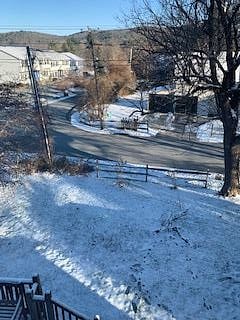 winter view of street from window
