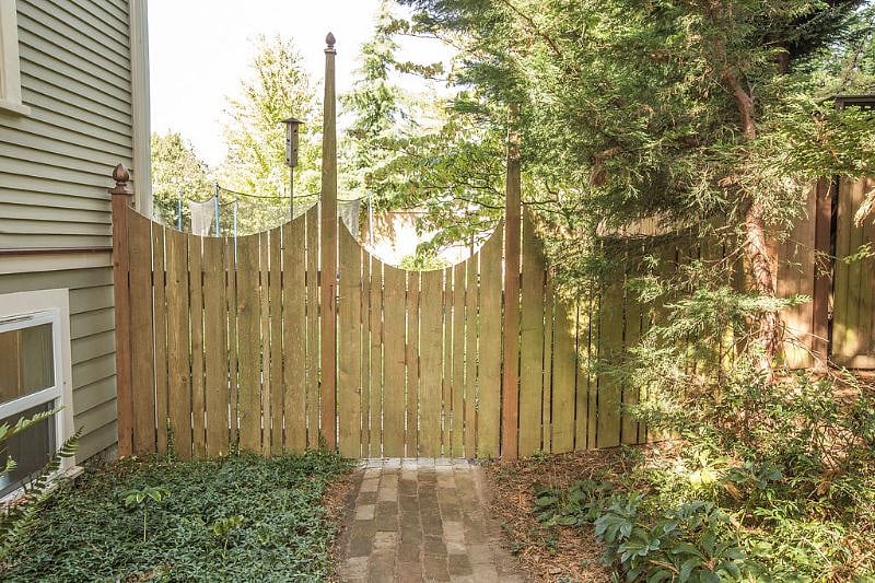 Private path along the side of the house.