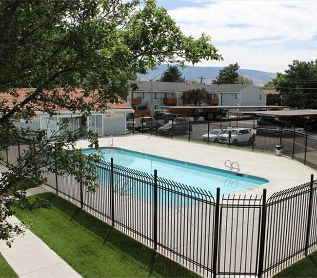 Pool view from deck
(Fully furnished rental in Reno)