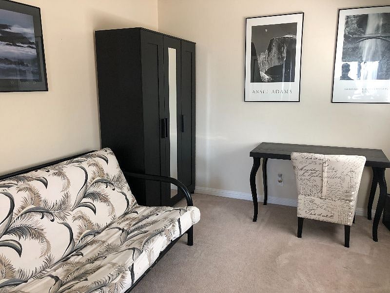 Sitting area, desk and couch