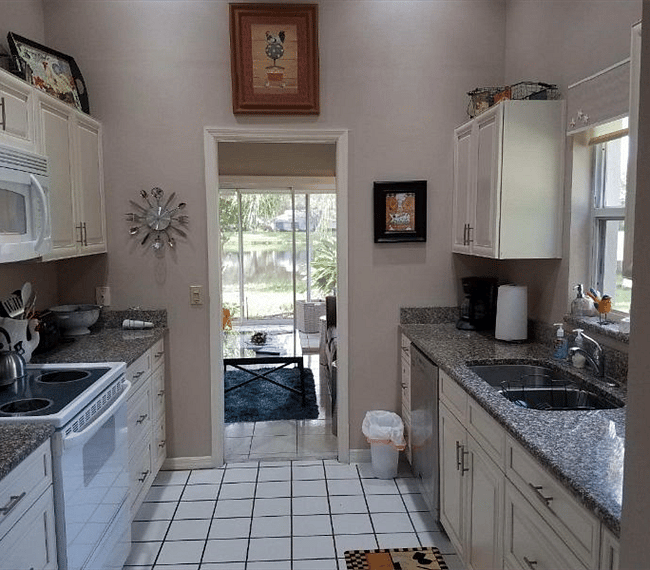 kitchen with stainless steel appliances and casual as well as formal dishware