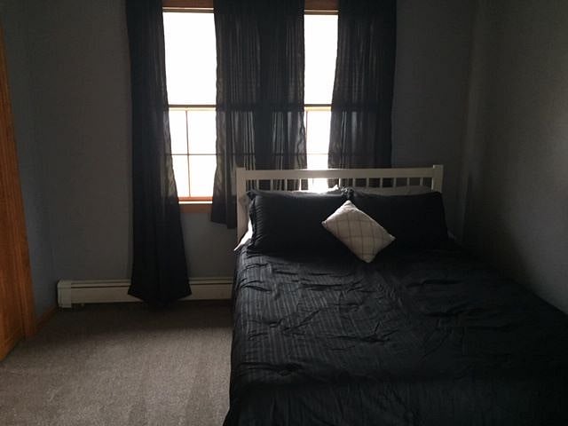 B Bedroom with double door closet. Everything is new, paint, carpet, pillows, mattress! 