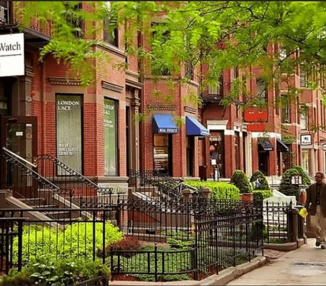 A short walk to the upscale chic shopping and restaurants on Newbury Street