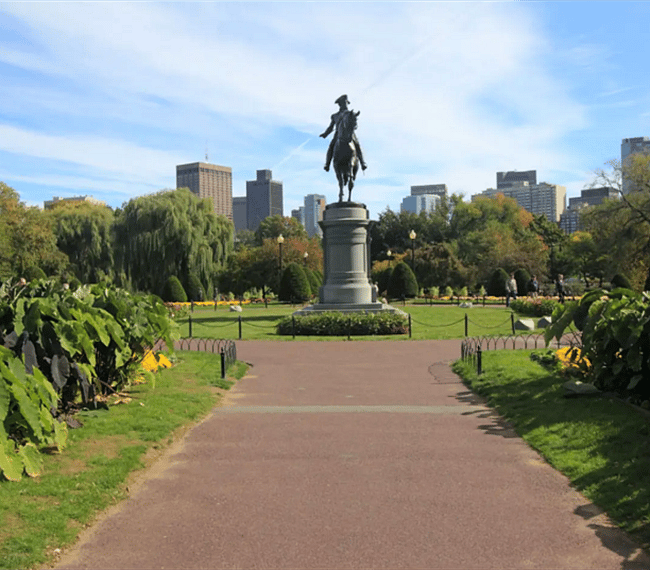 Minutes away from the beautiful Boston garden with their gorgeous gardens and manicured lawns