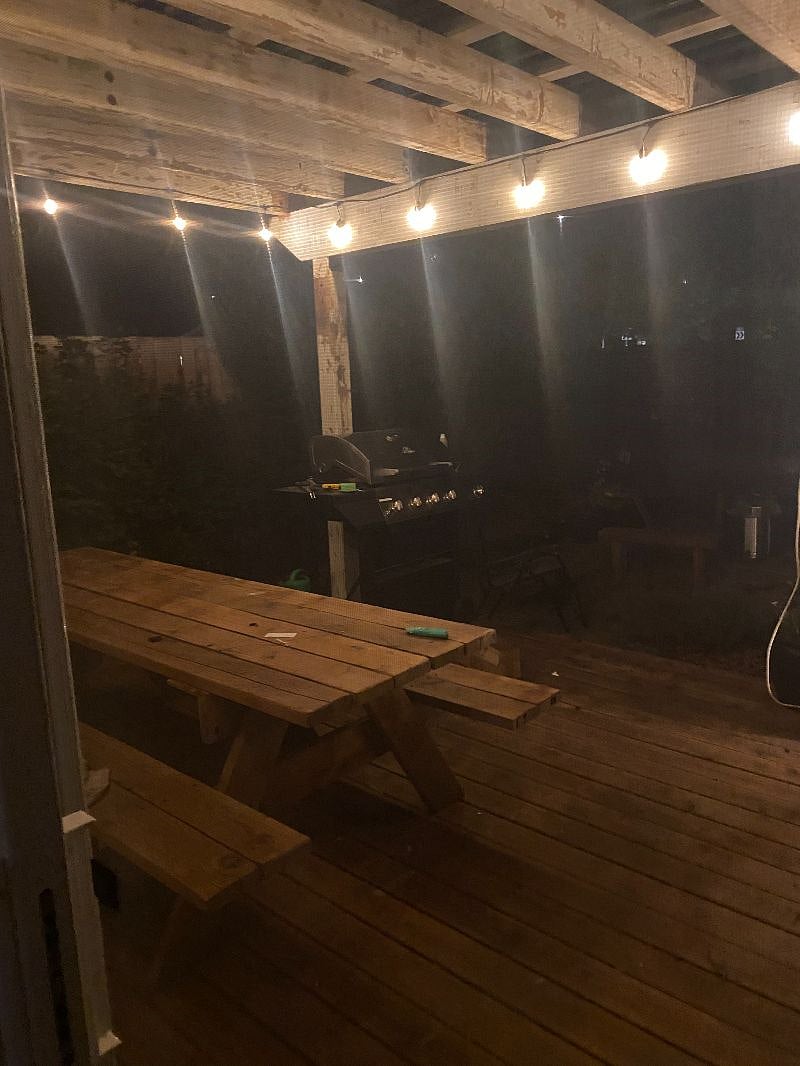 private fenced back yard