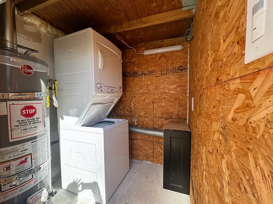 LAUNDRY SHED | Washer/dryer, hot water heater, 10' from patio door