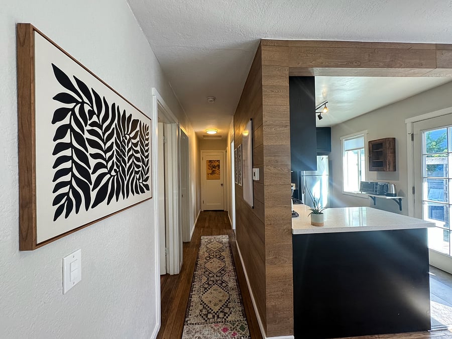CORRIDOR | Bedrooms are to the left, linen closet at end of hall, bathroom is on the right