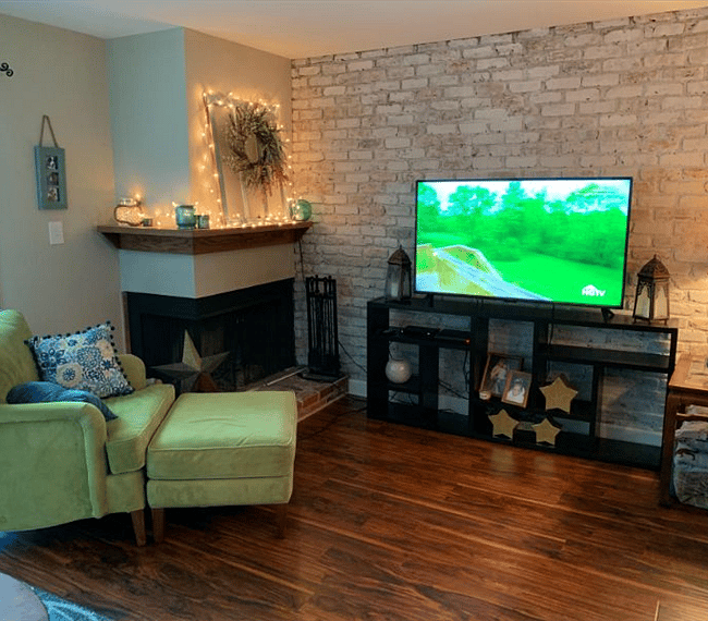 Wood-burning fireplace