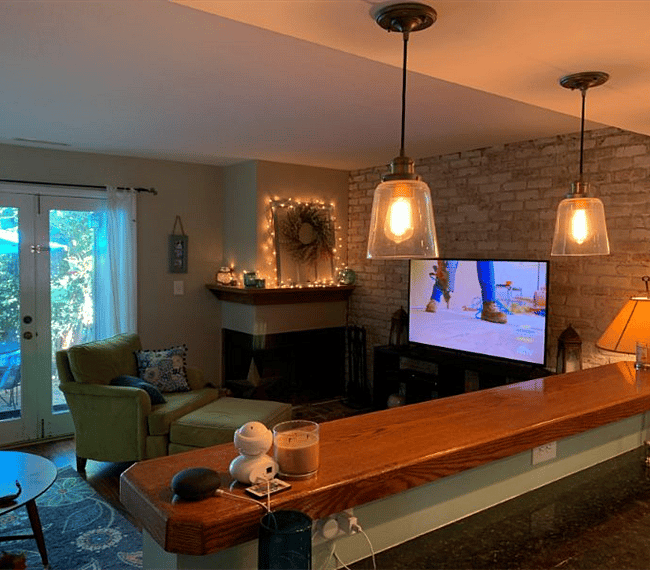 view of living area from kitchen