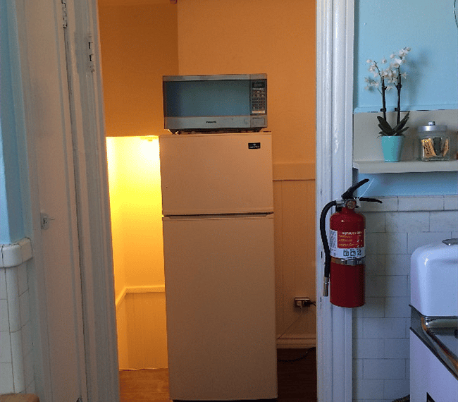 Fire extinguisher, smoke & carbon detectors